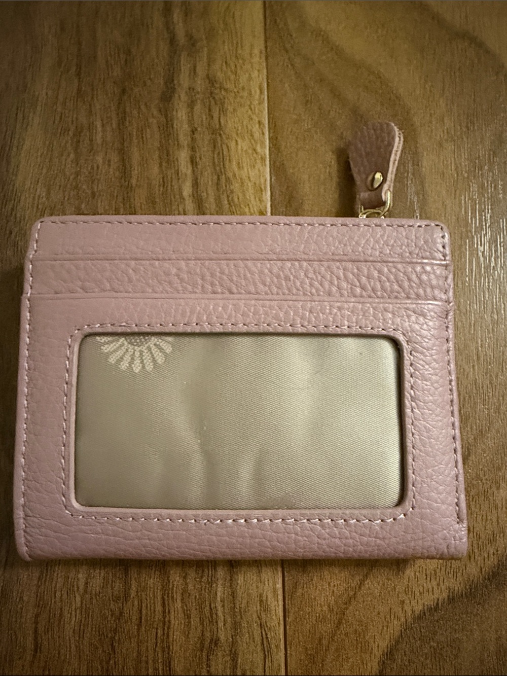 Classic Pink Faux Leather Card Wallet with ID Window